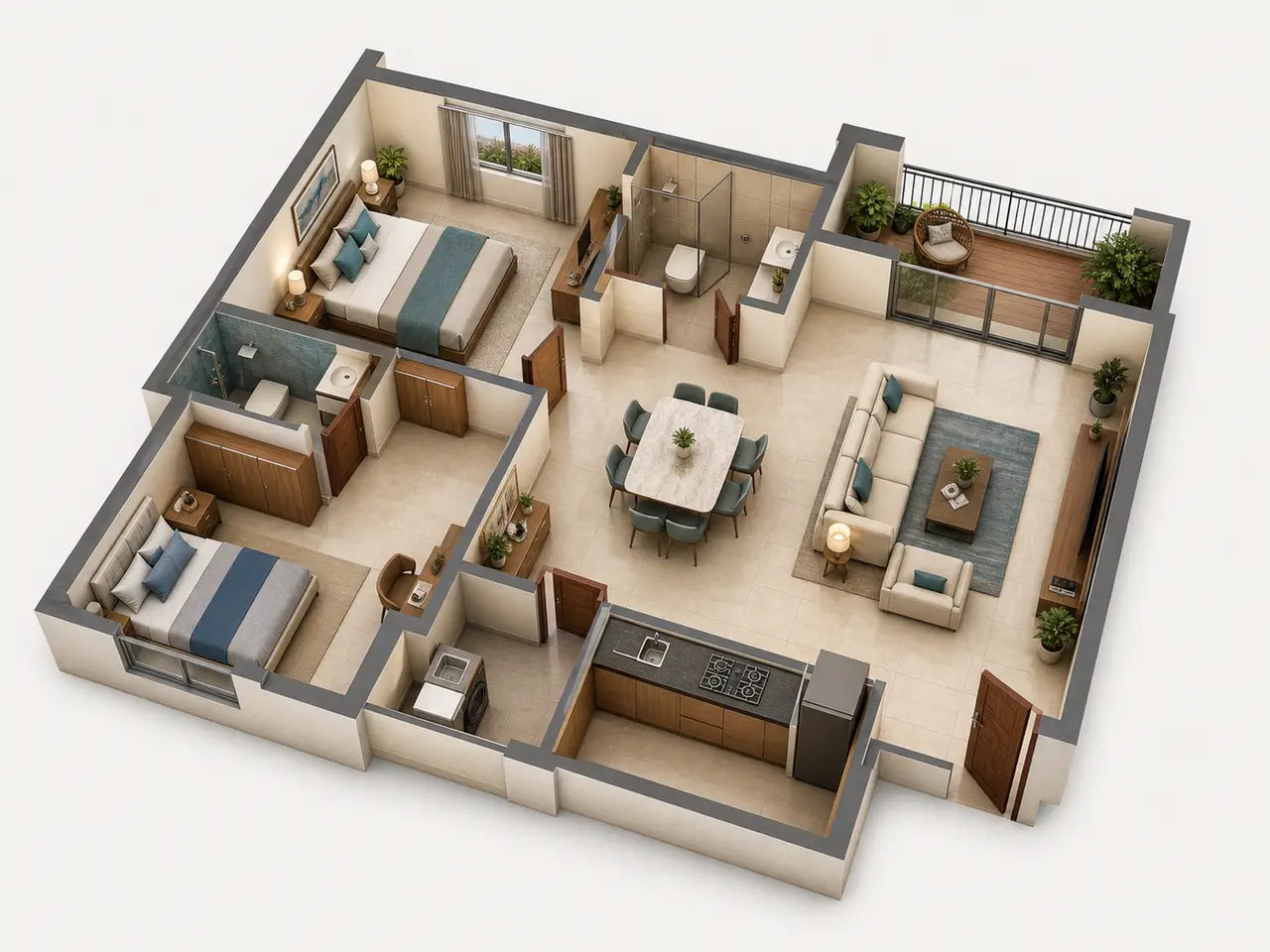 Embassy Millennium 2 BHK floor plan image
