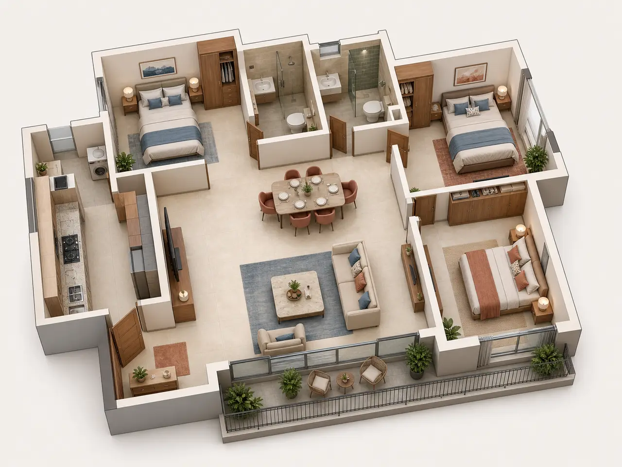 Embassy Millennium 3 BHK floor plan image